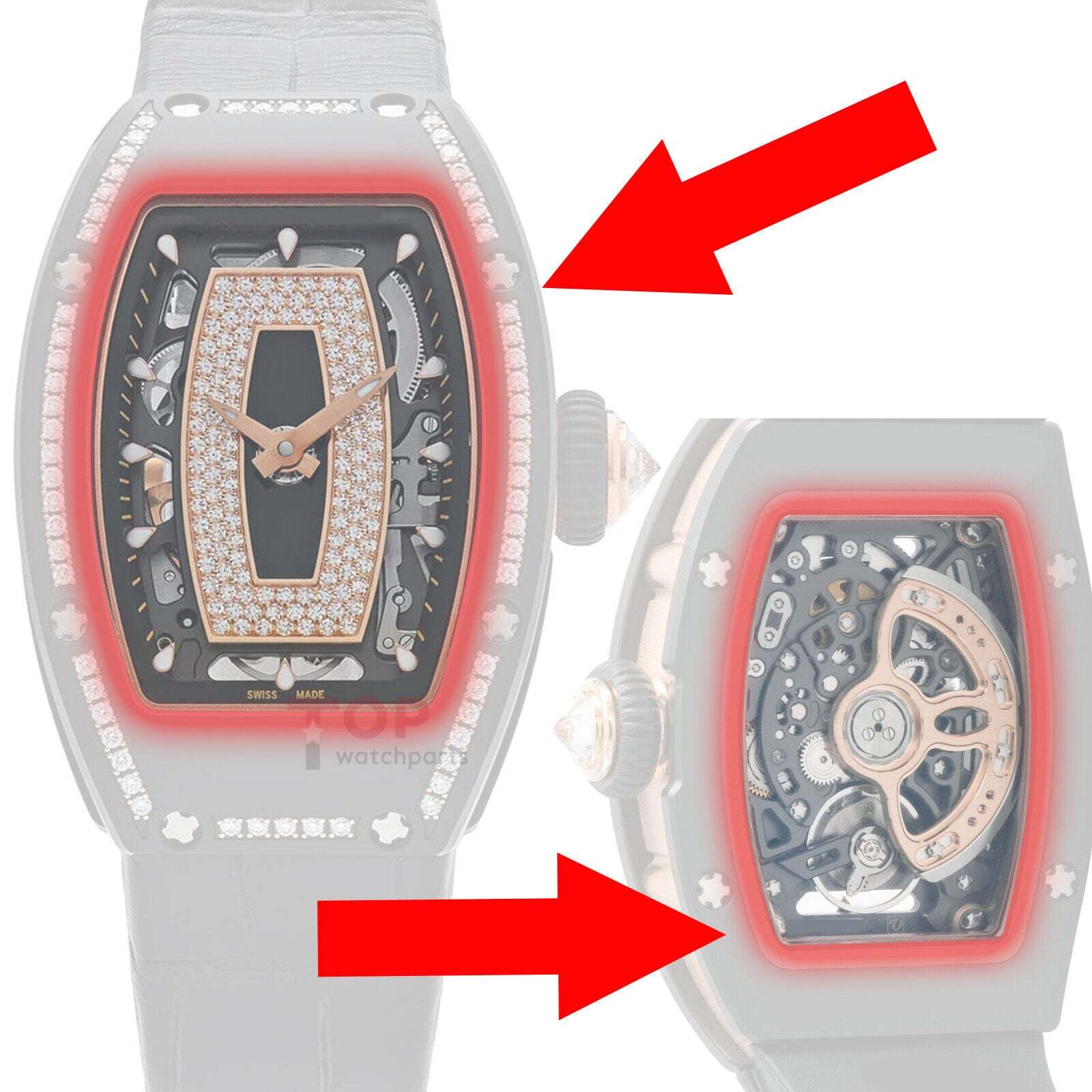 Sapphire Watch Crystal for Richard Mille RM07/RM07-01 Automatic AR Coating Glass