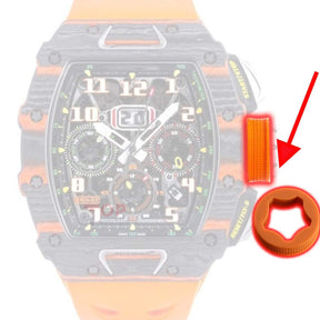 Orange Watch Crown Fluoro Rubber Cap for Richard Mille RM11-03 Automatic Flyback