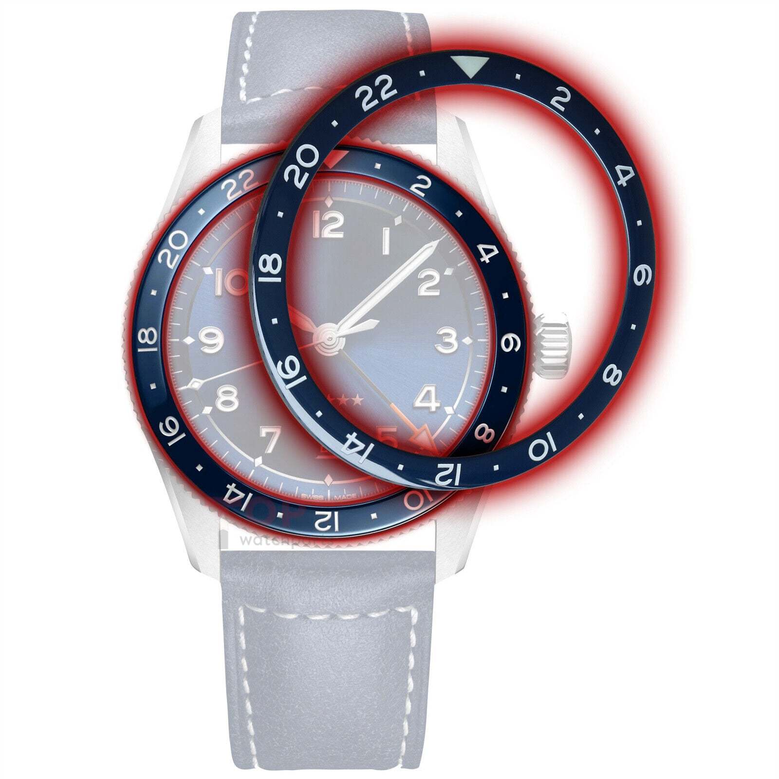 Ceramic Watch Bezel Insert for Longines Spirit L3.812 42mm Watch