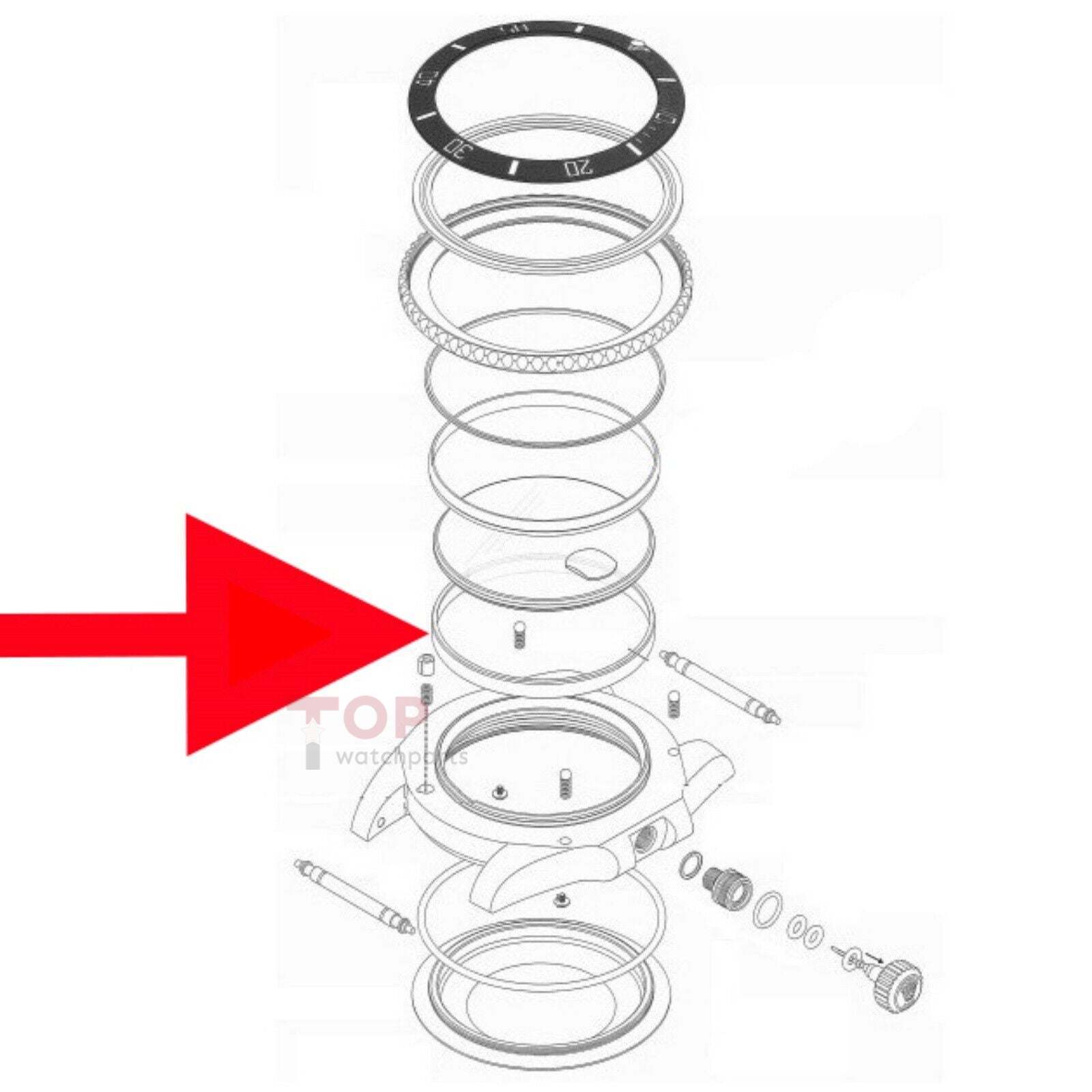 Watch Crystal Steel Gasket Retaining Ring for Rolex Daytona 116500 Watch Bezel