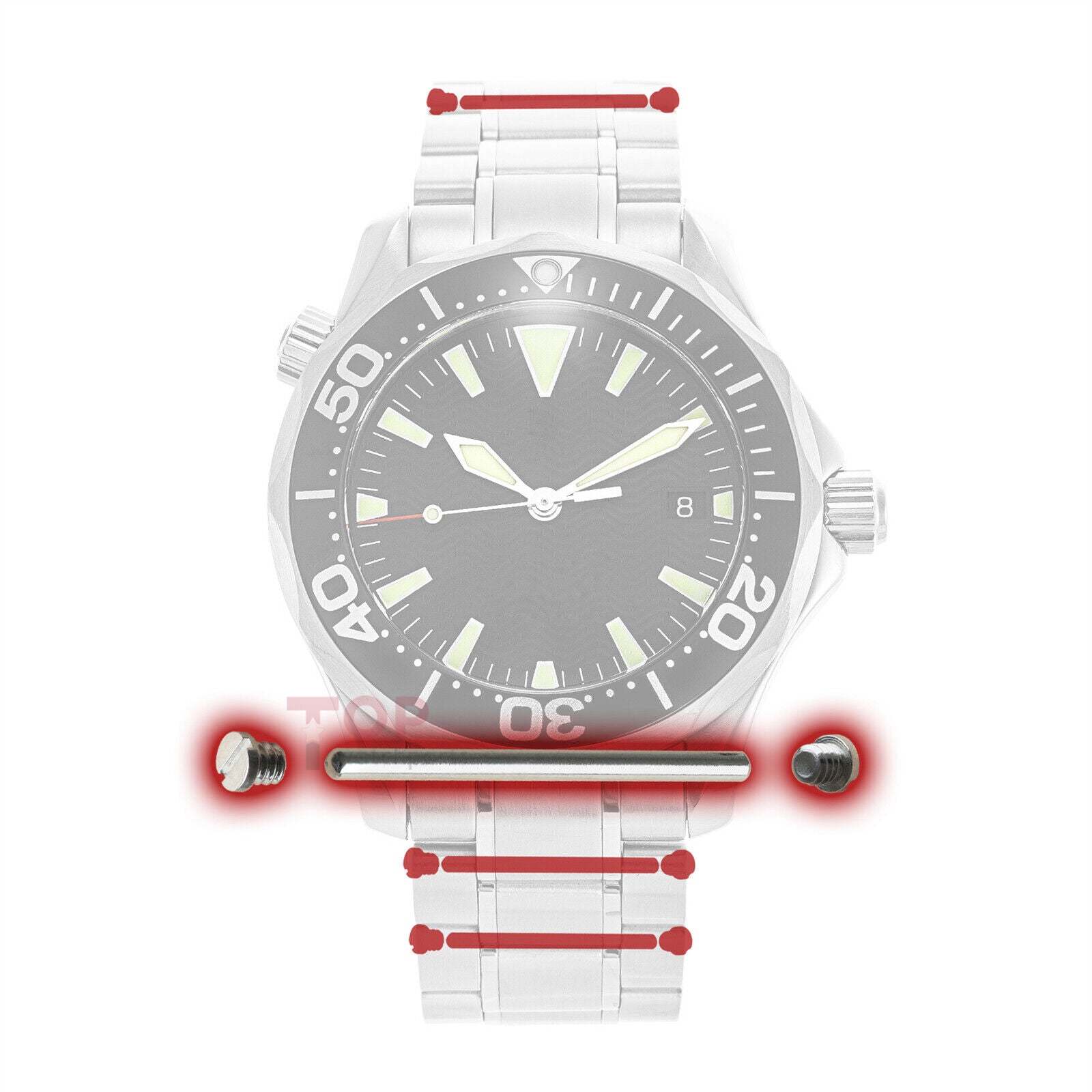 Goupille à vis pour bracelet de montre Omega Seamaster 300m en acier