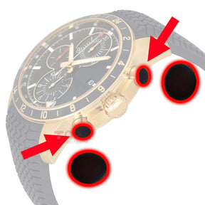 Watch Button Pusher Rubber Cover for Chopard Mille Miglia 161288 42.5mm Watch