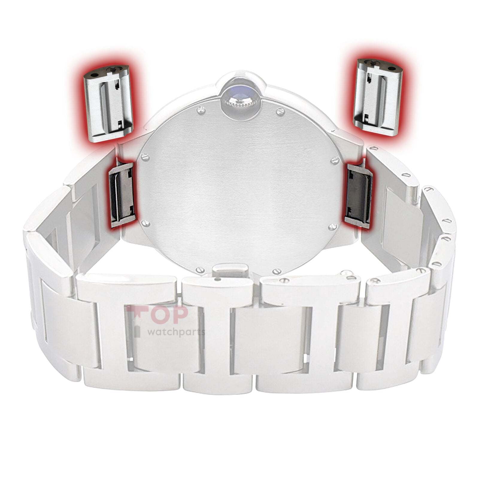 Uhrenarmband mit Schnellverschluss und metallischen Einsätzen für das Uhrenarmband Cartier Ballon Bleu