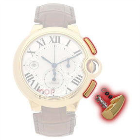 Poussoir de montre en or 18 carats pour bouton de montre Cartier Ballon Bleu 44 mm XL