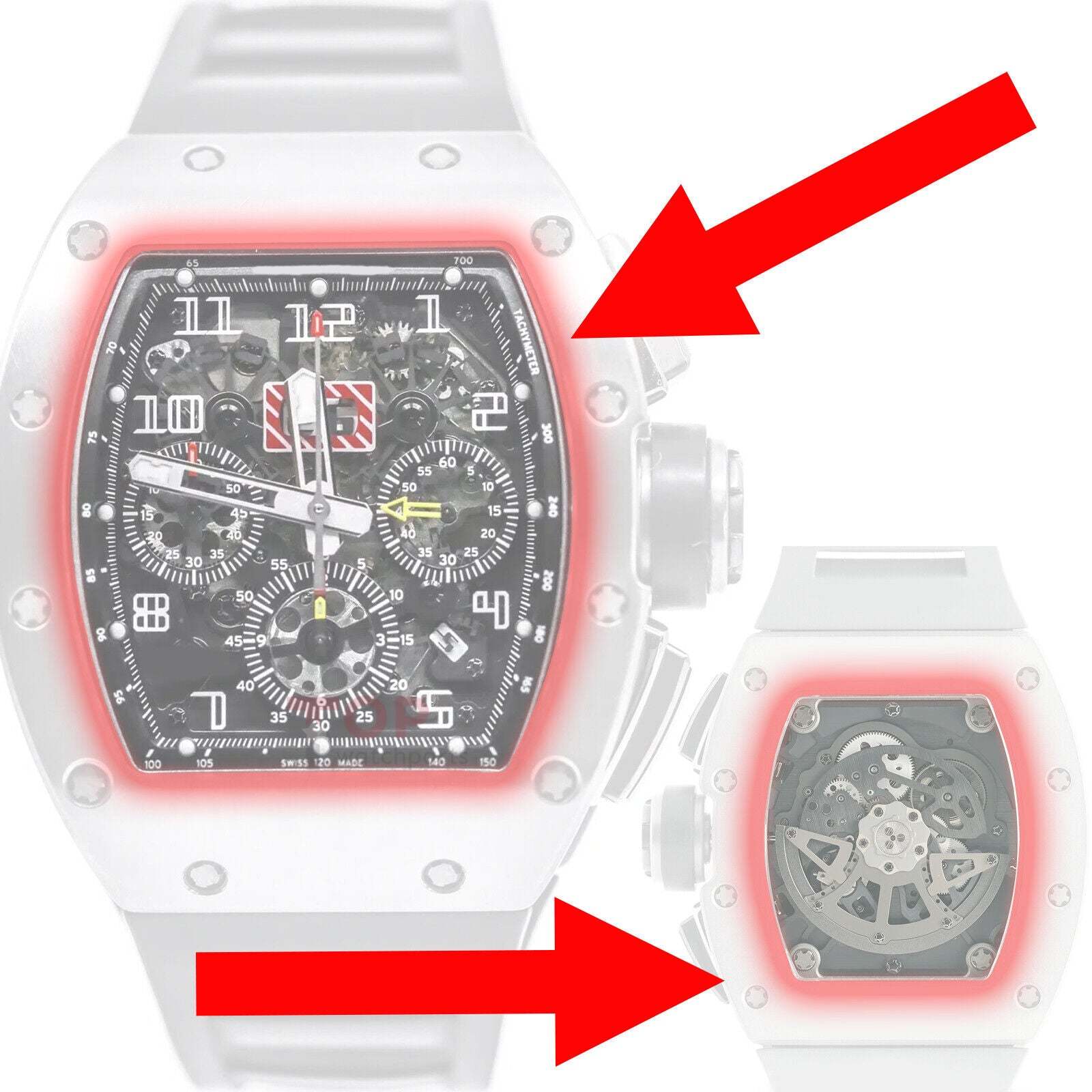 Sapphire Watch Crystal for Richard Mille RM011/RM11-02/RM11-03 Automatic Glass