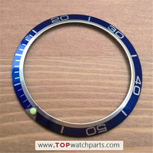 Luminous aluminum 41mm bezel inserts loop for Omega Seamaster Good Planet GMT 45.5mm automatic watch - topwatchparts.com